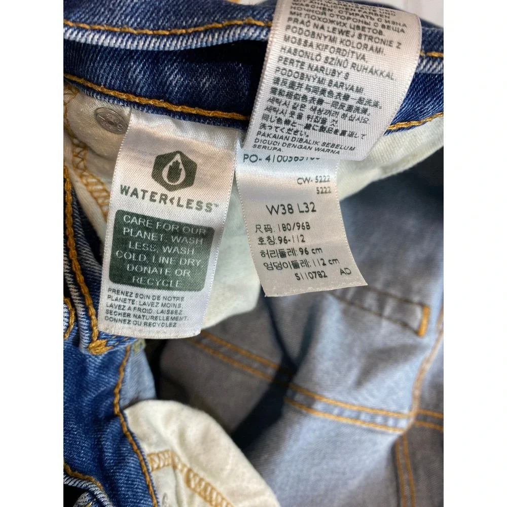 Levis 505 Regular Fit Straight Leg Jeans Mens 38x32 Medium Wash‎ Blue Denim